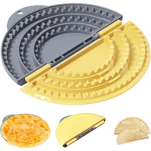 Tortilla Sealer,,Tacos tortilla crimper Maker Large,Removable & Adjustable 4"-6''-8" Crust,For Burritos,Pasties,Tortilla,Dumplings,Sandwich,Grey Yellow