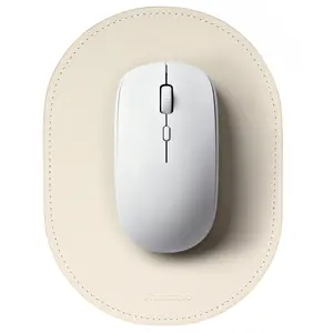 Small Mouse Pad for Laptop – 3 Shapes: Rectangle, Oval & Waterdrop | Vegan Leather Mini Travel Mouse Pad with Hand-Edge Finishing & Fine Stitching, Waterproof, Non-Slip