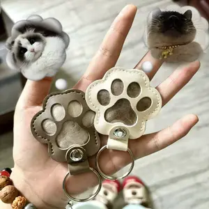 1/3/5/9 Counts Cat and dog hair keychain, Keychain For Bags, Keychain Pendant, Creative Pet Hanging Ornament, for pet owners to collect and commemorate, Dog & Cat Paw Design, Durable Memorial Keepsake, Key Organizer Bag, for Souvenirs, Pet Owner Gifts