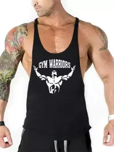 Men's Fitness Tank Top, Muscle Display Arm Print, Quick-Dry Breathable Sleeveless Sports U-Neck Shirt, Ideal for Gym Training, Fitness Workout Vest