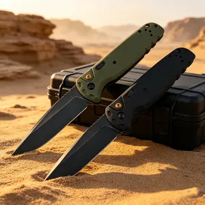 A Premium 4300 EDC Folding Knife with G10 Handle: Features a non-slip grip and smooth, one-handed opening-ideal for everyday carry and outdoor adventures. tiktokshopspringglowup