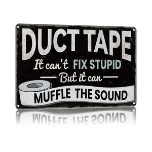 8x12 Inch Duct Tape Funny Vintage Metal Sign, Humorous Garage & Man Cave Decor, Ideal Home Decor Gift for Home Supplies Plaques & Signs Enthusiasts