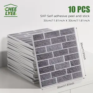 10 Pcs SXP Peel and Stick, 3D Foam Wallpaper Sticker, Self-Adhesive Wall Panel, Easy DIY, Suitable for any spaces.