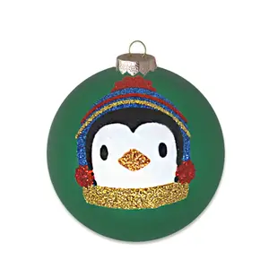 Green Round with Bundled Penguin