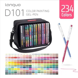 Languo 234 Color Professional Gel Painting Pen Set, Quick Dry Waterproof Ink, Natural Layering, Fine Touch, Anti-Slip Grip, Storage Bag Included, Travel Painting Supplies, Art Drawing Supplies, Art Craft Supplies