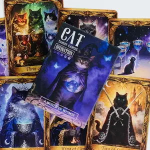 50 Mystery Magic Cat Tarot Cards, Fun Team Building Party Warm-Up Props, Best Birthday Gift, Cross-Border Entertainment Card Game
