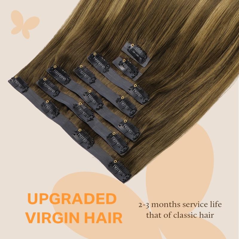 Doores Seamless Clip In Hair Extensions Remy Human Hair Extensions 7 Pcs Beginner Friendly Natural Straight