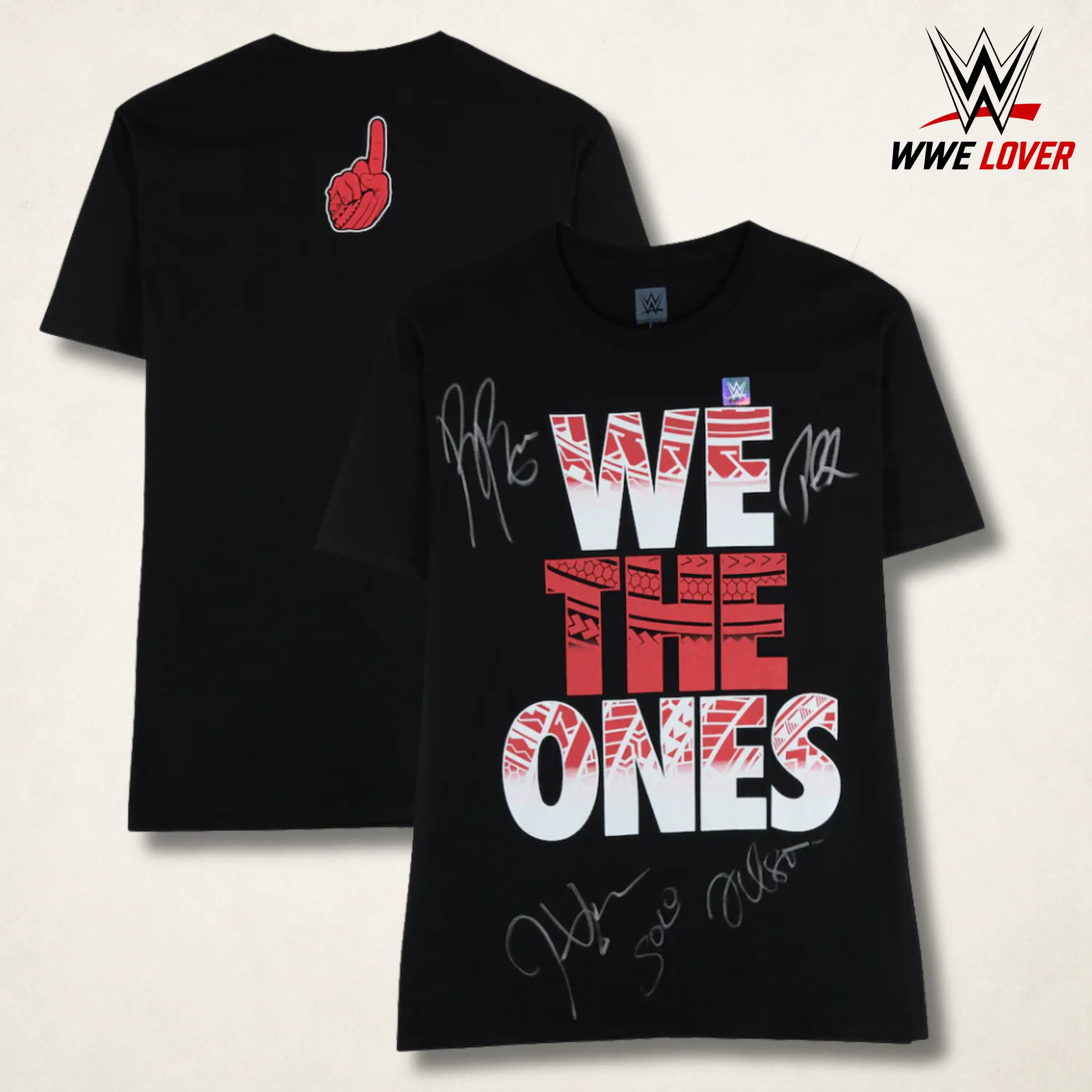 WWE The Bloodline Autographed We The Ones Tribal T-Shirt, Vintage Graphic Champion Tee – Y2K Premium Cotton Top Trendy Streetwear Unisex Wrestling Gift for Fans Made in USA