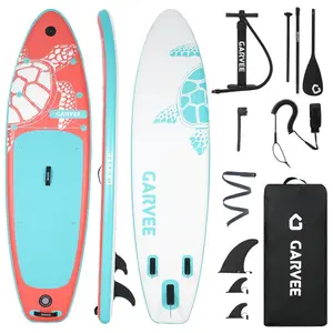 [FLASH SALE] Garvee Inflatable Stand Up Paddle Board 11'5" x 33" Wide Stable, Non-Slip EVA Deck, Premium Double-Wall PVC, Built-in Camera Mount, Adjustable Aluminum Paddle, Pump & Backpack – All-Around for Lakes,