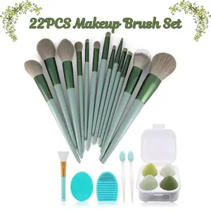 22PCS Makeup Brush Set – Foundation, Eyeshadow, Contour & Blending Brushes | Professional Makeup Kit for Beginners & Beauty Lovers | Perfect Gift for Halloween