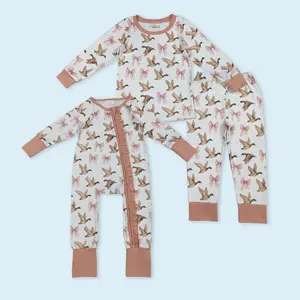 Mallard duck design kids girls hunting season pajama set