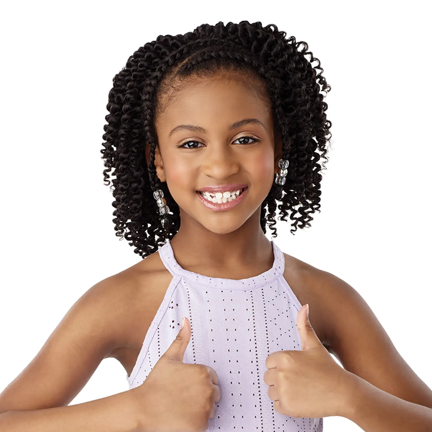 Sensationnel Hair Extensions for Children, Lulu Mini 2X Twist with Soft Texture, Affordable 7" Pre-Looped Pieces for Protective Styles, Braids Hairstyles, Crochet Hairstyles, Hair Braids, 1B, 20 Strands, Twist Pattern, 7 Inches, Instant Locking, Mini Leng