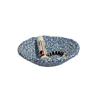 Fabric Coil Bowl for Keys, Jewelry, and Trinkets - Home Organizer Storage Basket