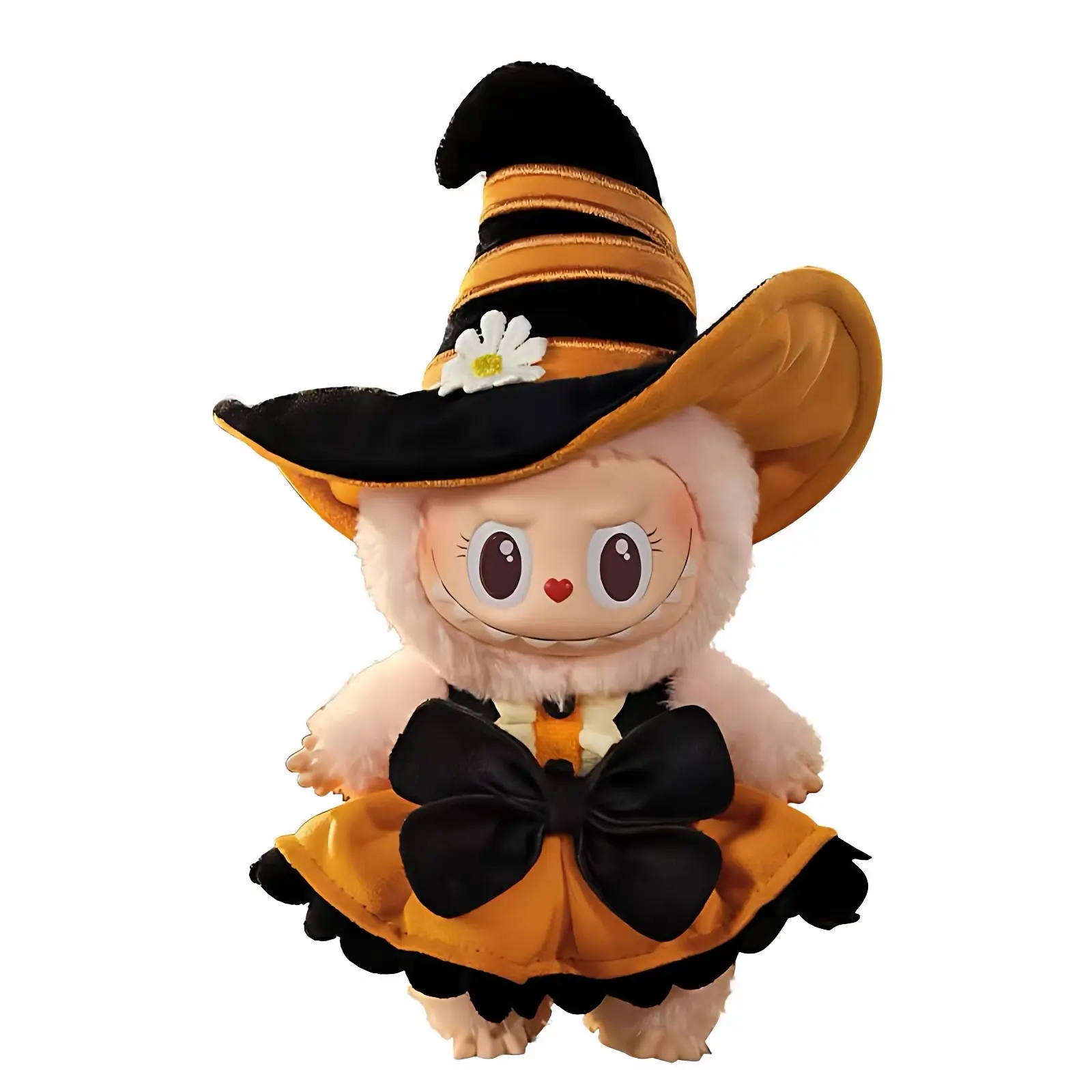 POP MART Halloween Mokoko Plush Toy with Witch Hat and Bow Dress for Kids