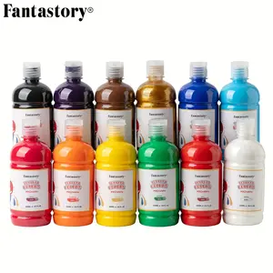 2024 Fantastory Tempera Paint 12 Colors (16.9 oz Each) Washable Tempera Paint, Poster Paint Sponge Painting, Non-Toxic Paint Finger Paints Hand Paints Bottles Gifts