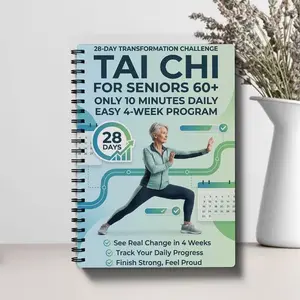 Tai Chi Practice Book for Seniors & Beginners - Spiral-Bound with Progressive Daily Exercises, Gentle Movement Routines Suitable for Fitness, Training, Practice, Step--Step Tai Chi Guide