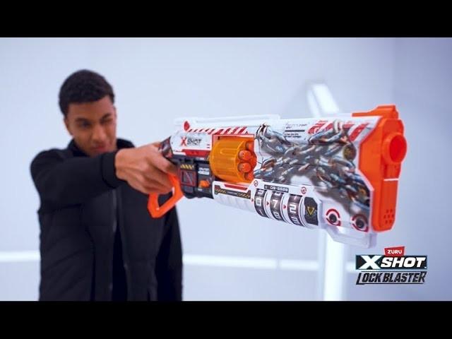 Zuru X Shot Skins Lockable Blaster with 16 Darts - Classic & Novelty Toy