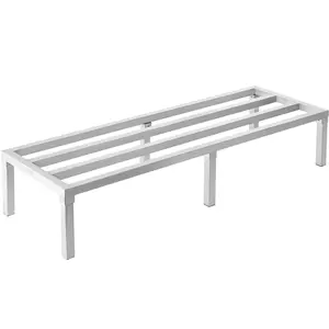VEVOR Aluminum Dunnage Rack,  60” x 20” Commercial Food Floor Rack, 12” Off the Floor, 1800 lbs Capacity All-Welded Aluminum Storage Rack, for Storage in Restaurants, Kitchens, Garages and Vehicles