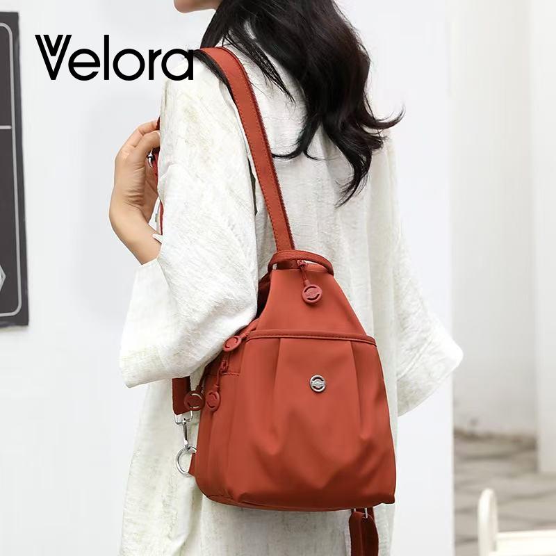 Velora Fashion Oxford Cloth Casual Backpack Messenger Bag Chest Bag with Side Pouch Adjustable Strap Zipper Pocket Inner Patch Pocket 30x21x14cm