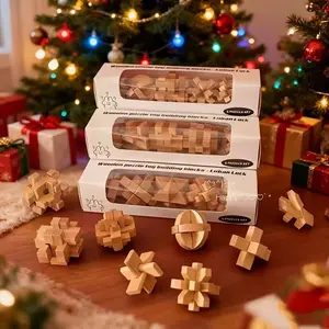 Natural Oak Wood 3D Puzzle Set for Adults, 3 Difficulty Levels, Stem Learning, Space Skills, Problem Solving, Christmas Birthday Gift