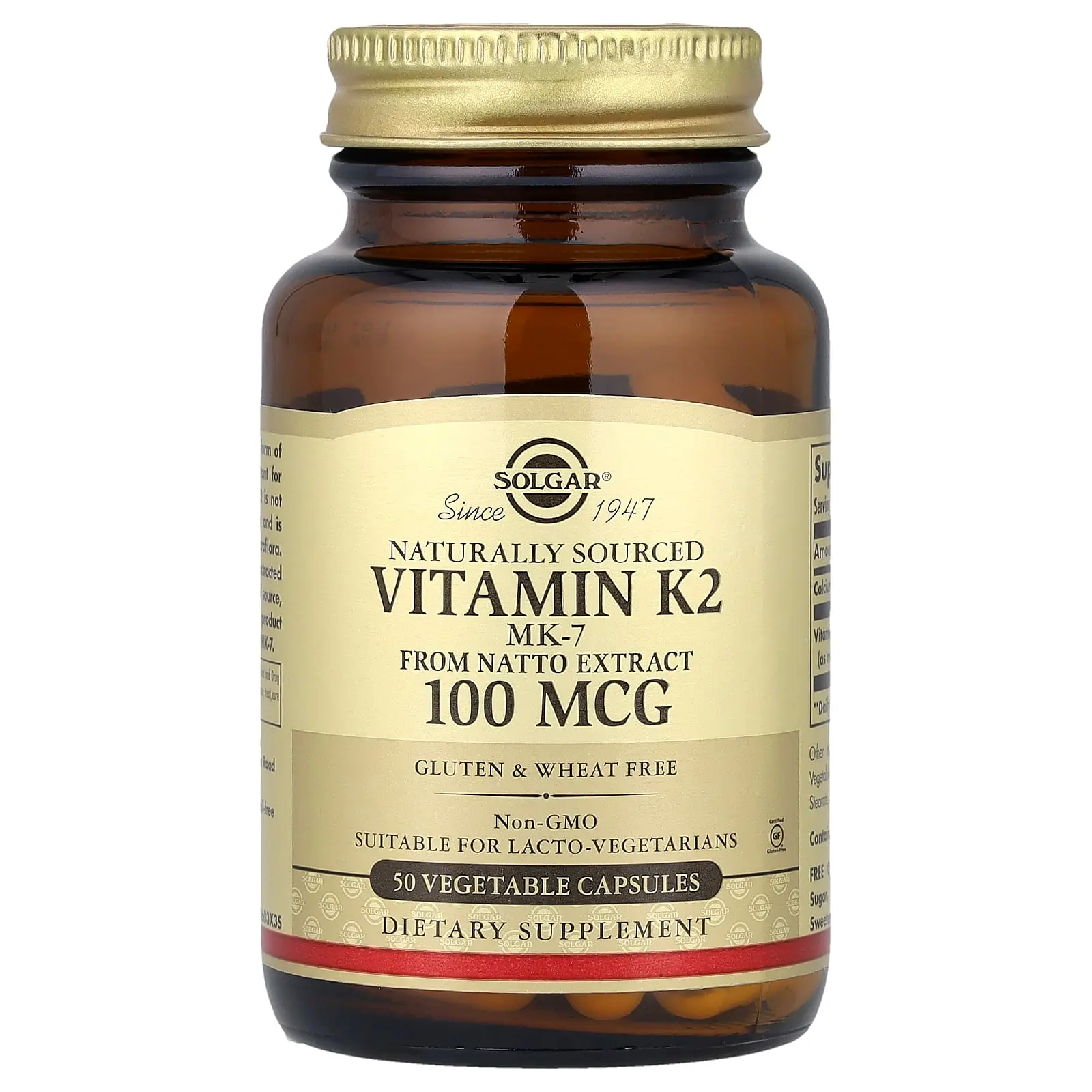 Solgar Naturally Sourced Vitamin K2, 50 Vegetable Capsules Solgar Naturally Sourced Vitamin K2, 50 Vegetable Capsules