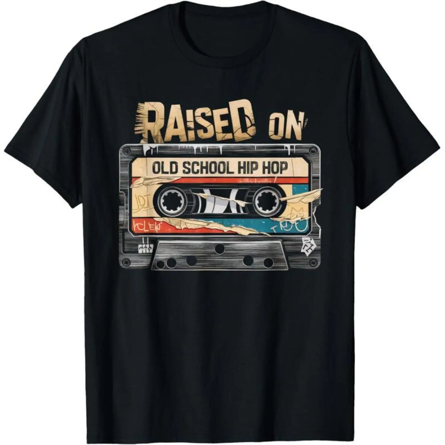 Vintage Hip Hop Cassette Graffiti Unisex T-Shirt Comfortable Casual Plus Size Top