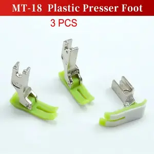 3pcs PVC Leather Presser Foot for Industrial Lockstitch Sewing Machines, Fits Juki Brother Singer, Non-Stick Bottom, Single Needle