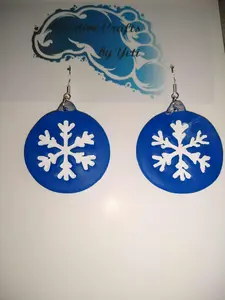 Snowflake  Adorned Christmas Ornament Polymer Clay Earrings