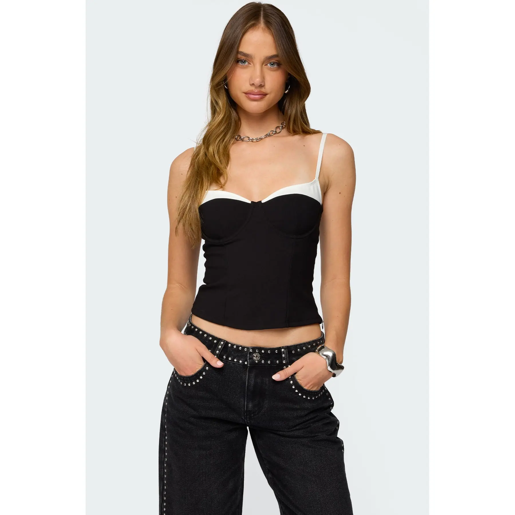 Contrast Peekaboo Corset