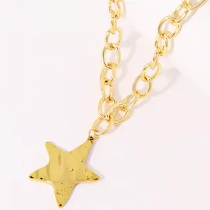 1pc Thick Gold Starfish Pendant Necklace for Women – Summer Fashion Jewelry for Beach, Vacation and Party, Suitable for Daily Wear or Bridal Shower Gift, Sisters or Girlfriend