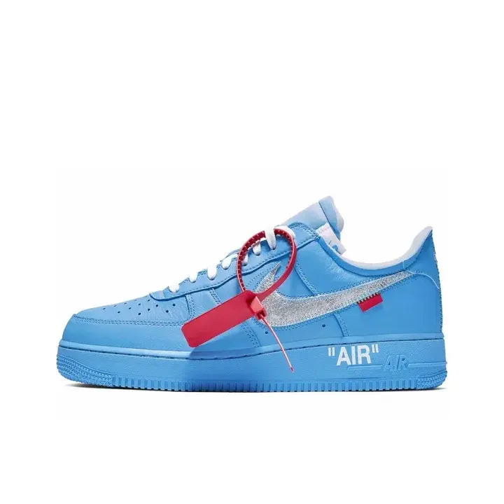 unisex low profile casual street shoes solid sky blue smooth cow leather side letter print red hang tag ornament hip hop daily wear skate sneakers brand new unopened full original shoe box