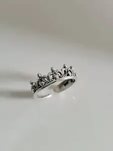 Sterling Silver Toe Midi Crown Ring