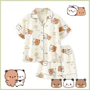 Bubu Dudu Pajama Set Soft Comfortable Sleepwear Cotton Loose Pyjama Suit Loose Home Clothes Are Cold SummerClothes Birthday Gift