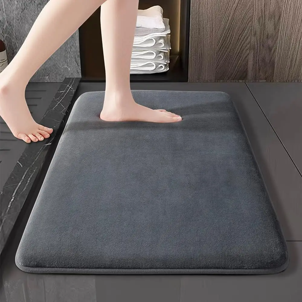 Shilucheng Cozy Memory Foam Bath Mats & Rugs - Ultra Absorbent & Anti-skid, Soft Velvet Unique Rug for Bathroom/Kitchen/Bedroom Floor, Wash Free