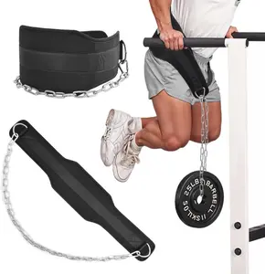 Weighted Pull-up Belt with Chain, Fitness Strength Training  Waist belt, Squat belt,  deadlifts, pull Up Weight Belt, Dipping Belt, Men and Women