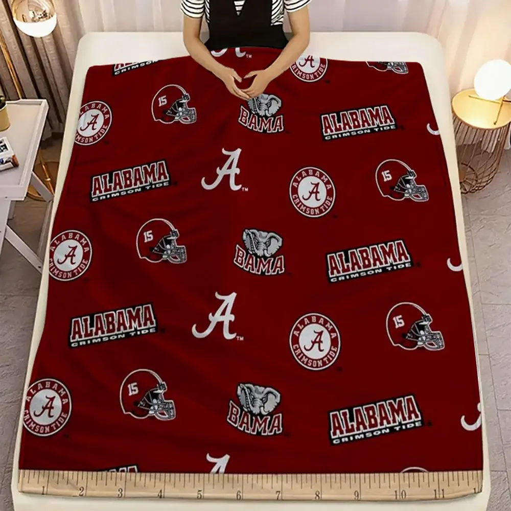 Alabama Pattern Blanket, Warm Soft Micro Flannel Throw, Multi-Purpose Bedding, Dorm Room Decor, Gift for Family Friends, All Seasons Use