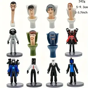 12-Piece Set 10cm/4inch Toilet Figurines, Creative Handmade Collectible Decorations, Unique Gift Idea for Enthusiasts