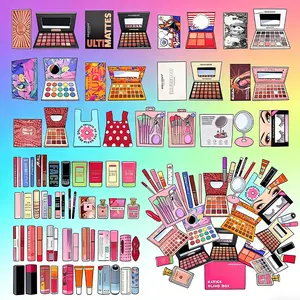 [Valentine's Day] Katy Blind Box Limited Edition Makeup Set, 25 Pieces, Pink Gift Box for Beginners, Four-Color Eyeshadow Palette, Perfect for Christmas, Halloween, Black Friday, Birthday, Cosmetics