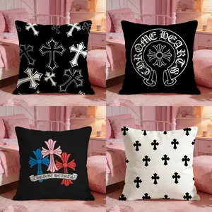 fashioon Chrome Hearts Cushion Cover Ultra-Soft Reversible Plush Pillow Cover | Double-sided fluffy comfort for car, sofa, bedroom | Skin-friendly fabric | Easy clean & maintain | Stylish home decor | Perfect gift for family & friends