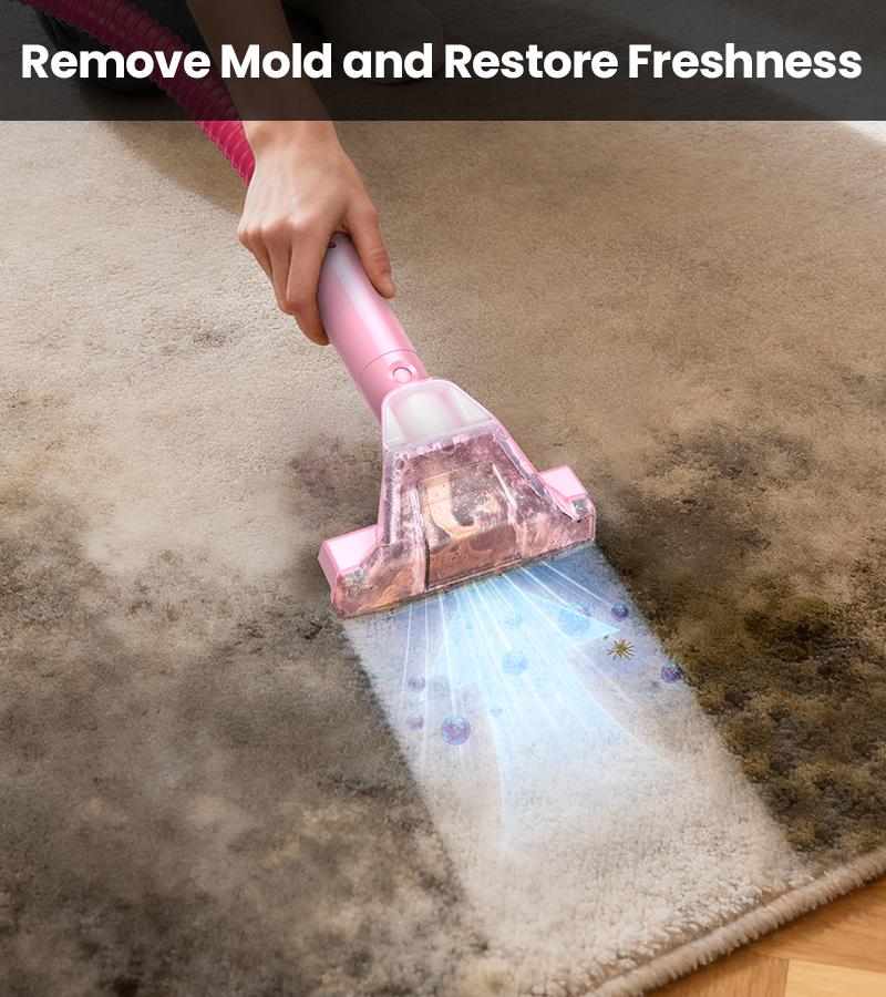 [NewYearSale!] Upholstery Carpet Vacuum Cleaner, 18KPa Suction Spot Cleaning Machine for Pet Stains, Carpets, Sofa, Car Seats, Mattress, with 3 Multipurpose Cleaning Tools, 6'' Deep Cleaning Brush | Portable 3-in-1 Little Pink C9S