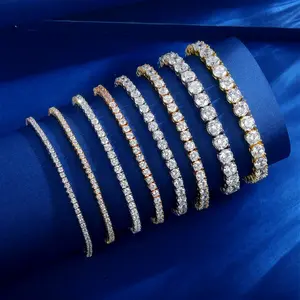 2/3/4/5/6/7MM Moissanite Tennis Bracelet Moissanite Jewelry Party Wedding Engagement Gift Unisex Women Men Luxury Fashion Hip Hop Elegant Sparkling Accessory