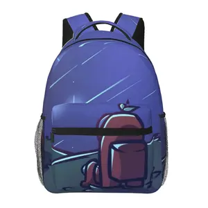 Among Us all-over print large-capacity laptop backpack for daily commuting, business, hiking, cartoon casual merch, travel daypack, school bag—gift for kids, women, and men
