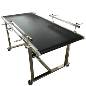 YOKOMA 23.6"x 59" PVC Belt Flat Conveyor Electric Packaging Conveyor Machine, 250W Motorized Conveyor, Stainless Steel Frames for Industrial Transport