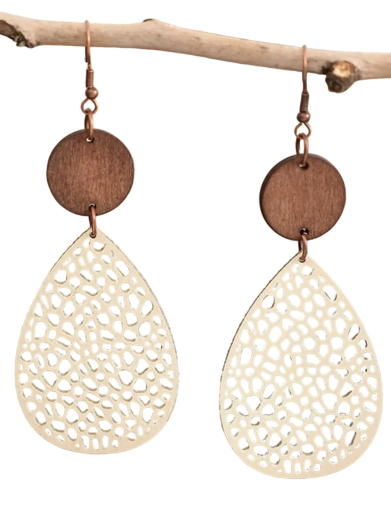 Women's Elegant Hollow out Water Drop Shape Dangle Earrings, 1 Pair Trendy Vintage Retro Dangle Earrings, Chic Gorgeous Jewelry As Gift for Girlfriend