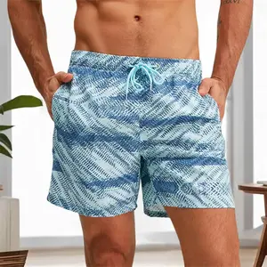 Men S Swim Trunks Quick Dry Beach Shorts with Drawstring Elastic Waistband Tropical Palm Leaf Print Swimwear for Summer NONE