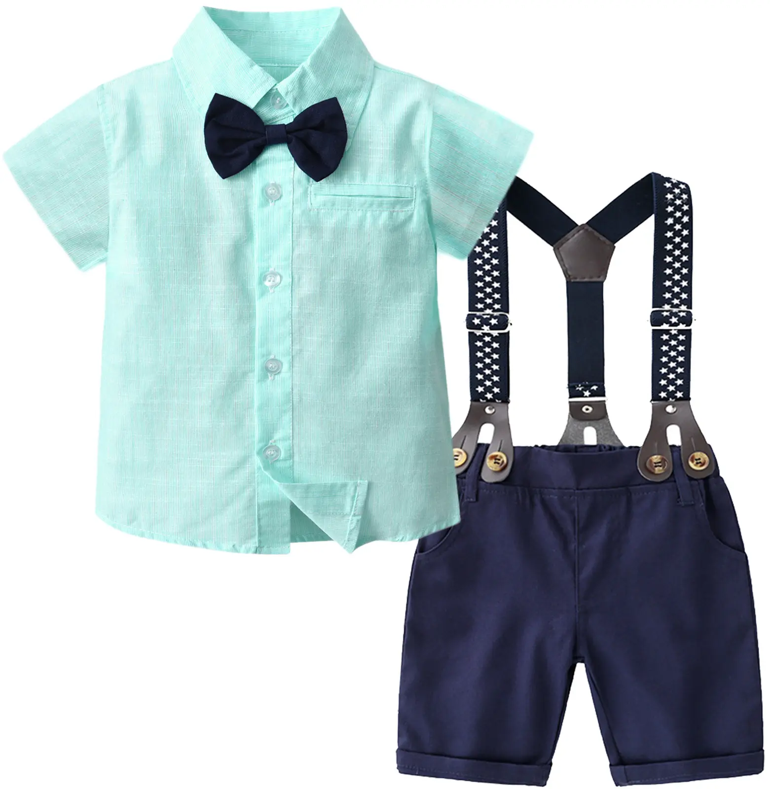 Baby Boy Formal Dress Set, Baby Boy Formal Occasion Celebration, Wedding, Baptism Clothing Set suspender pant