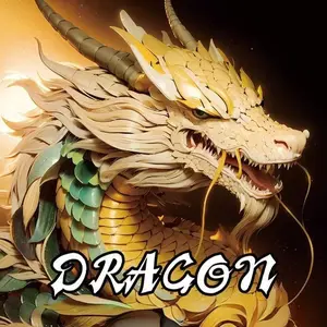 Dragon Theme Coloring Book Cover, Oriental Dragon Artistic Design, Traditional Fantasy Relaxing Coloring Experience, Stunning Finished Effect