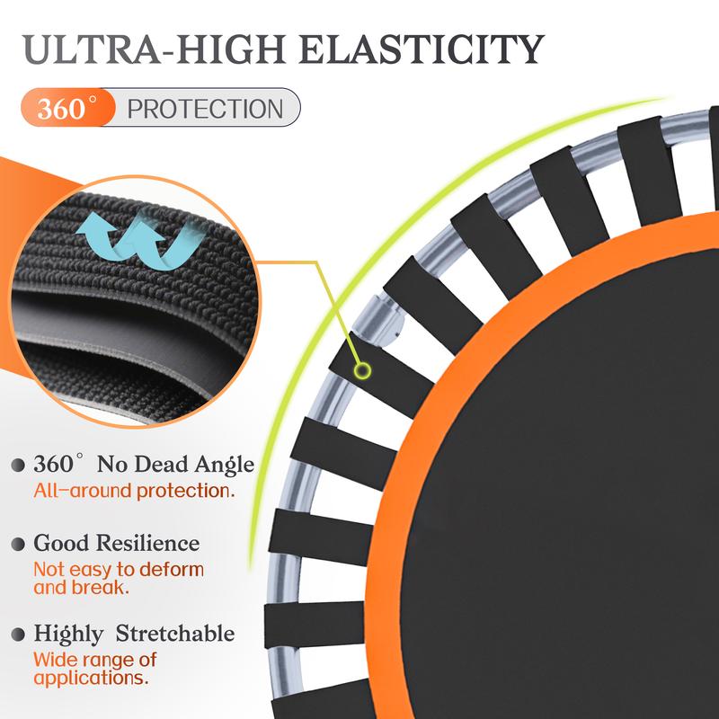 JERRY & MAGGIE 48" Foldable Adult Trampoline Load 330lbs Portable Exercise Rebounder with Durable Bungee Band Adjustable Height for All Ages & Skill Levels Ultra Quiet Bounce for Peaceful Workouts