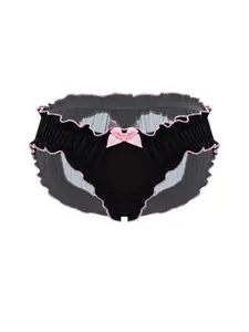 Women's Colorblock Bow Triangle Panties, Bow Front Panty, Lace Butt Design, Lacy Panties, Sexy Peachy Bottoms, Romantic Women's Underwear, Comfortable Fit