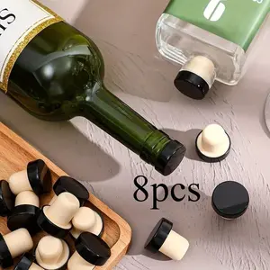 8pcs T-shaped Wine Corks Wine Stoppers Bottle Stoppers Reusable Wine Bottle Stopper Sealing Plug Bottle Cap for Wine Beer Bottles